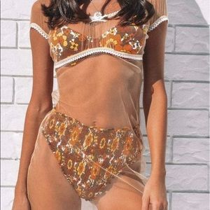 Her Pony sheer mesh mini dress